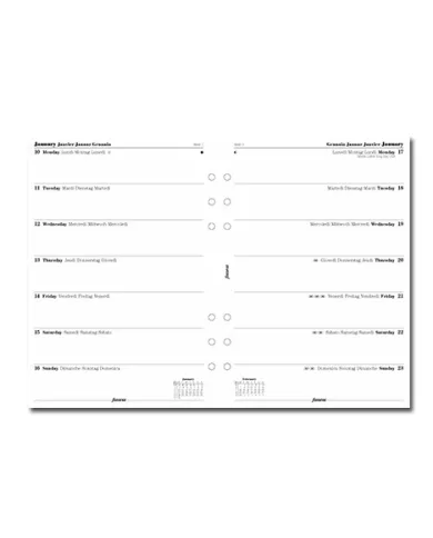 Filofax - Recharge A5 semaine sur 1 page multi-langues 2026