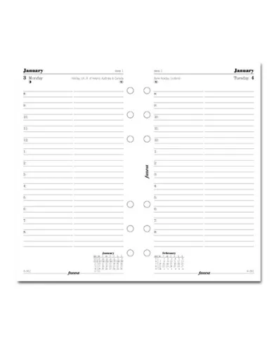 Filofax - Recharge PERSONAL 1 jour par page en anglais 2026