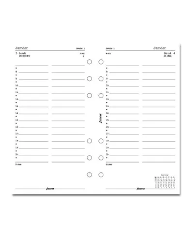Filofax - Recharge PERSONAL 1 jour par page en français 2026