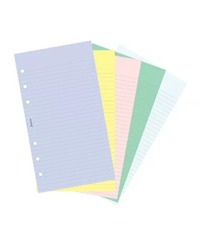 Filofax - Recharge PERSONAL 100 feuilles lignées 5 couleurs