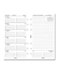 Filofax - Recharge PERSONAL semaine sur 1 page + notes + heures en français 2026