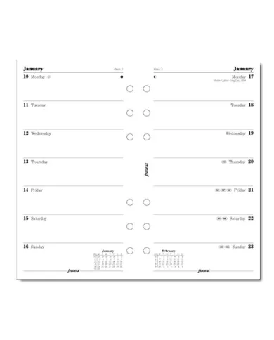 Filofax - Recharge PERSONAL semaine sur 1 page en anglais 2026
