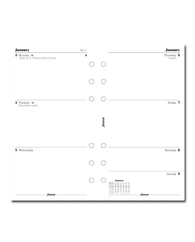 Filofax - Recharge PERSONAL semaine sur 2 pages en anglais 2026