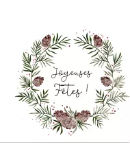 Carte carrée Noël "Feuilles"