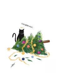 Carte carrée Noël "Feuilles"