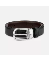Ceinture réversible à boucle fer à cheval noir/marron