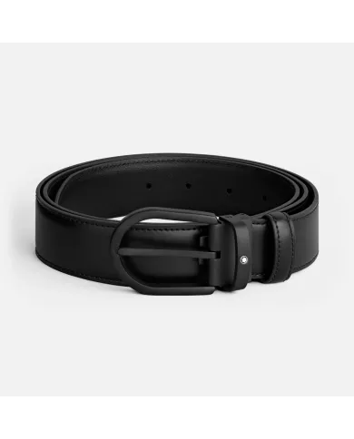 Ceinture à boucle fer à cheval de 35 mm en cuir noir