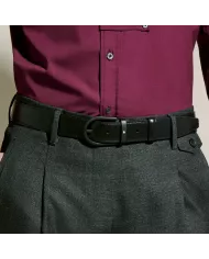 Ceinture à boucle fer à cheval de 35 mm en cuir noir