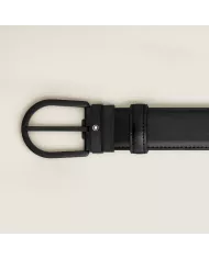 Ceinture à boucle fer à cheval de 35 mm en cuir noir