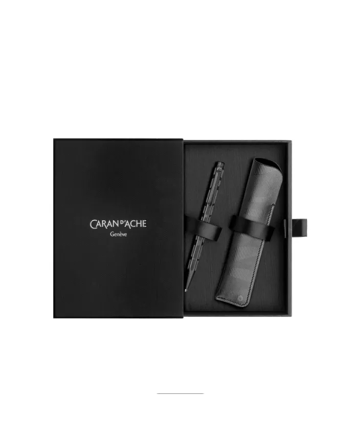 SET ECRIDOR Black Lines stylo-bille et etui en cuir