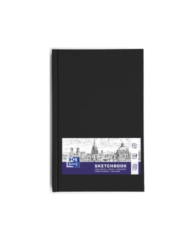 OXFORD Livre d'ésquisse A5 noir, blanco, 100g 96 feuilles