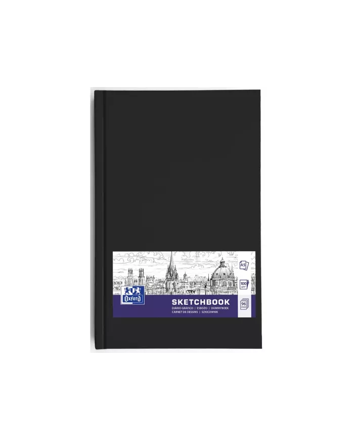 OXFORD Livre d'ésquisse A5 noir, blanco, 100g 96 feuilles