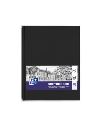 OXFORD Livre d'ésquisse A4 noir, blanco, 100g 96 feuilles