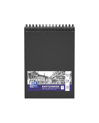 OXFORD Livre d'ésquisse A4 noir, blanco, 100g 50 feuilles