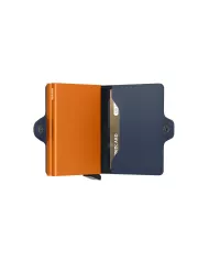 Secrid - Porte-cartes de crédit en cuir Nightblue & Orange matte