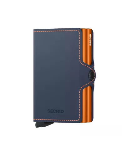 Secrid - Porte-cartes de crédit en cuir Nightblue & Orange matte