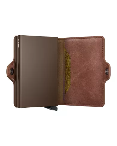 Secrid - Porte-cartes de crédit en cuir cognac-brown vintage