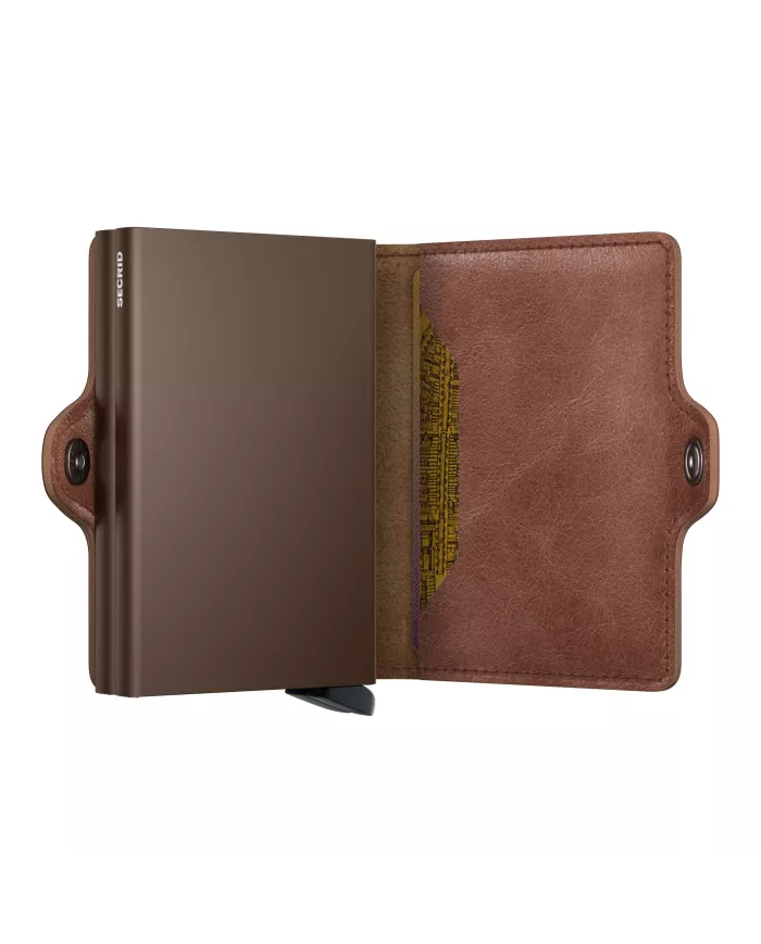 Secrid - Porte-cartes de crédit en cuir cognac-brown vintage