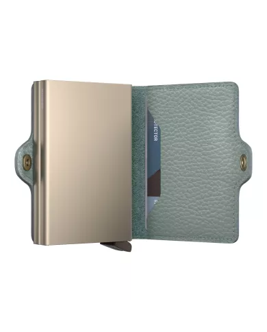 Secrid - Porte-cartes de crédit en cuir Pebble Sea Green
