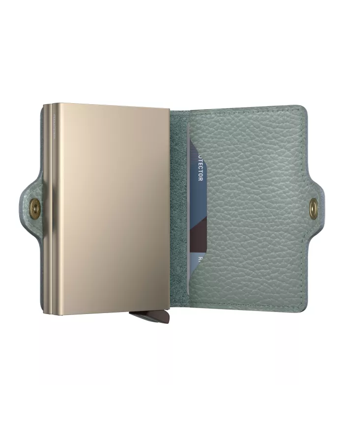Secrid - Porte-cartes de crédit en cuir Pebble Sea Green