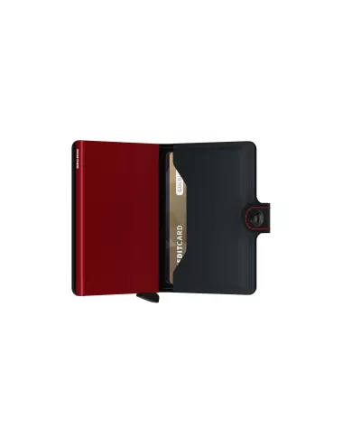 Secrid Porte-cartes de crédit en cuir Black & Red matte