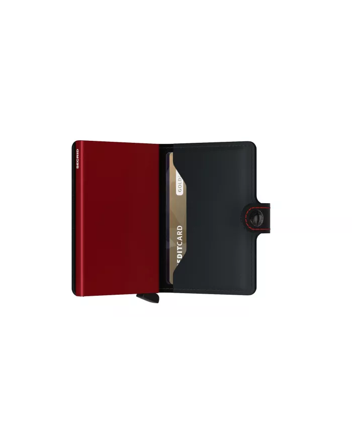 Secrid Porte-cartes de crédit en cuir Black & Red matte