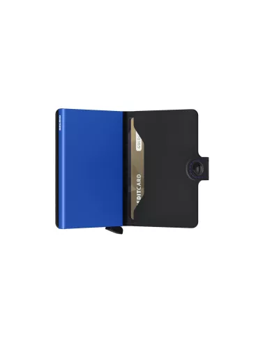 Secrid - Porte-cartes de crédit en cuir Matte Black-Blue
