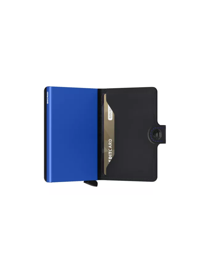 Secrid - Porte-cartes de crédit en cuir Matte Black-Blue