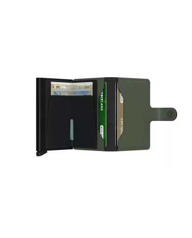 Secrid - Porte-cartes de crédit en cuir Matte vert-noir