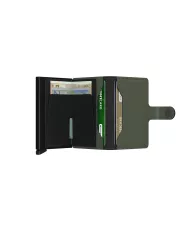 Secrid - Porte-cartes de crédit en cuir Matte vert-noir