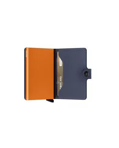 Secrid - Porte-cartes de crédit en cuir nightblue & orange matte