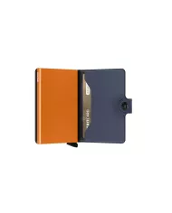 Secrid - Porte-cartes de crédit en cuir nightblue & orange matte