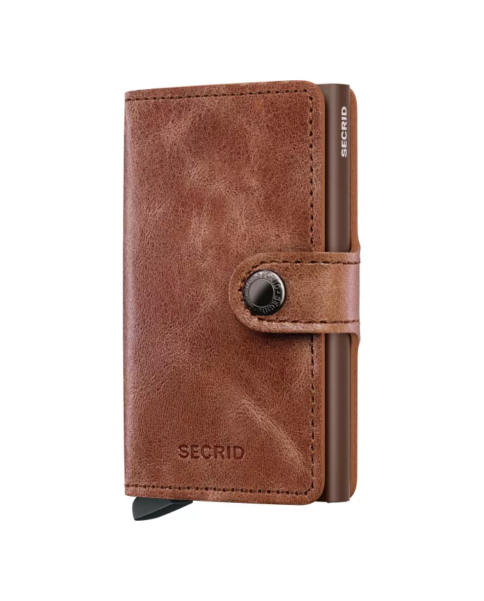 Secrid - Porte-cartes de crédit en cuir cognac-brown