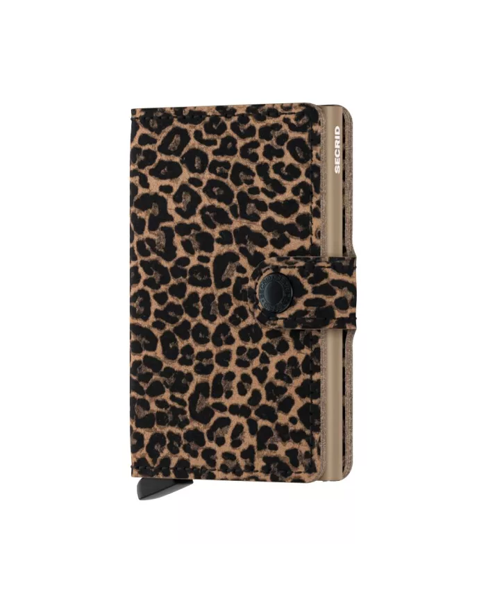 Secrid - Porte-cartes de crédit en cuir Animal Prints LEO Beige
