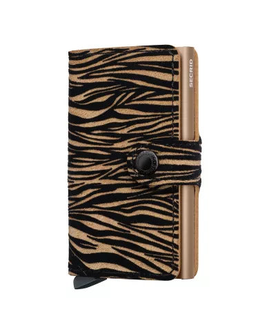 Secrid - Porte-cartes de crédit en cuir Animal Prints Zebra beige