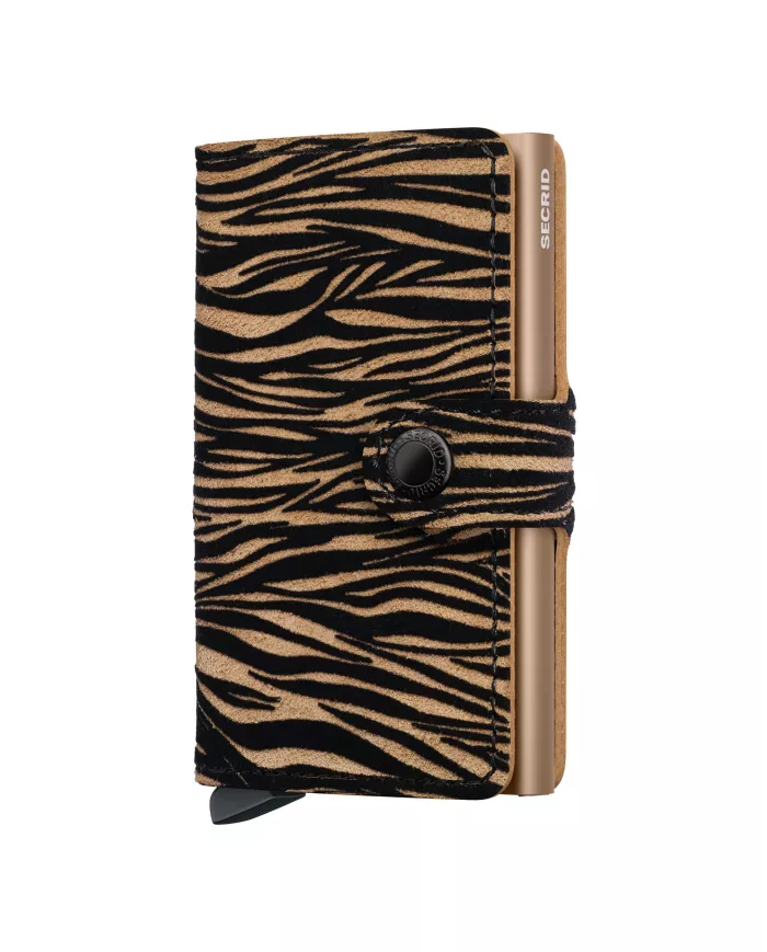 Secrid - Porte-cartes de crédit en cuir Animal Prints Zebra beige