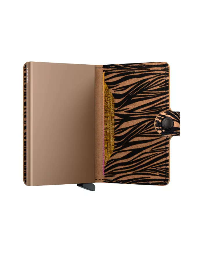 Secrid - Porte-cartes de crédit en cuir Animal Prints Zebra beige