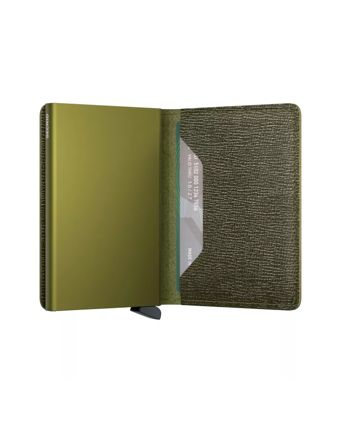 Secrid - Porte-cartes de crédit en cuir Slim Kelp crisple