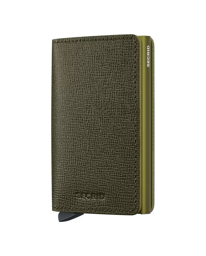 Secrid - Porte-cartes de crédit en cuir Slim Kelp crisple