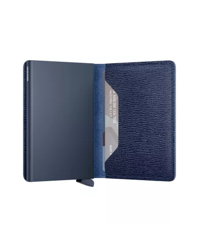 Secrid - Porte-cartes de crédit en cuir Slim Navy crisple