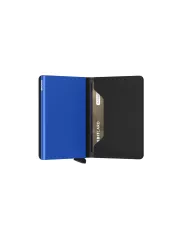 Secrid - Porte-cartes de crédit en cuir Slim Black & Blue Matte