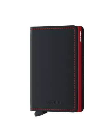 Secrid - Porte-cartes de crédit en cuir Slim Black & Red Matte