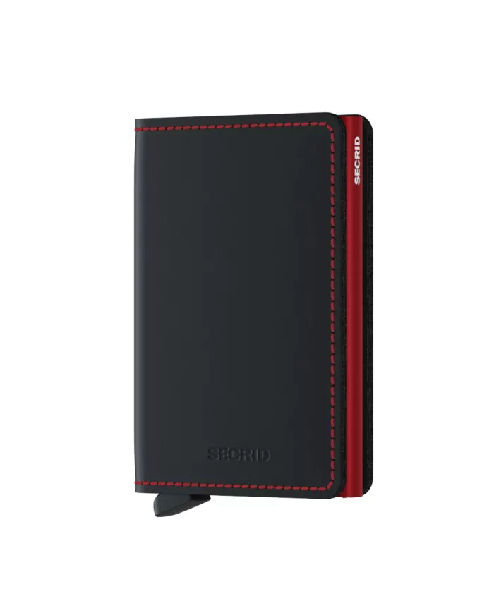 Secrid - Porte-cartes de crédit en cuir Slim Black & Red Matte