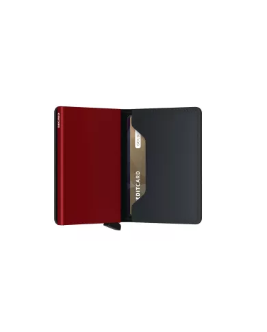 Secrid - Porte-cartes de crédit en cuir Slim Black & Red Matte