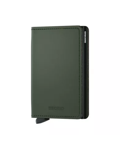 Secrid - Porte-cartes de crédit en cuir Slim Green & Black Matte