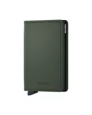 Secrid - Porte-cartes de crédit en cuir Slim Green & Black Matte
