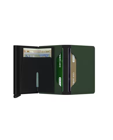 Secrid - Porte-cartes de crédit en cuir Slim Green & Black Matte