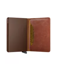 Secrid - Porte-cartes de crédit en cuir Slim Cognac-brown vintage