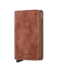 Secrid - Porte-cartes de crédit en cuir Slim Cognac-brown vintage