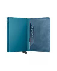 Secrid - Porte-cartes de crédit en cuir Slim Teal vintage
